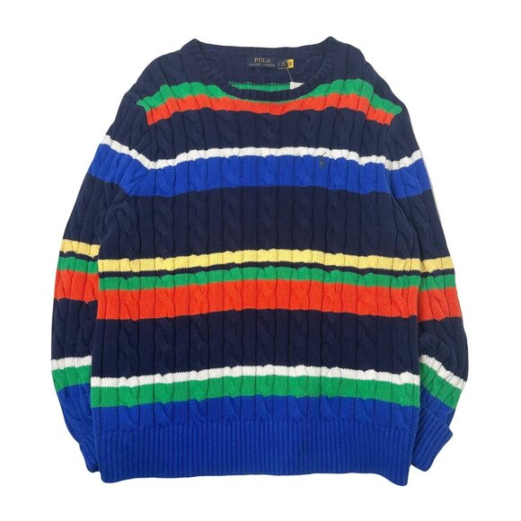 Polo Ralph Lauren Striped Multicolor Knit Sweater L - Picture 1 of 3